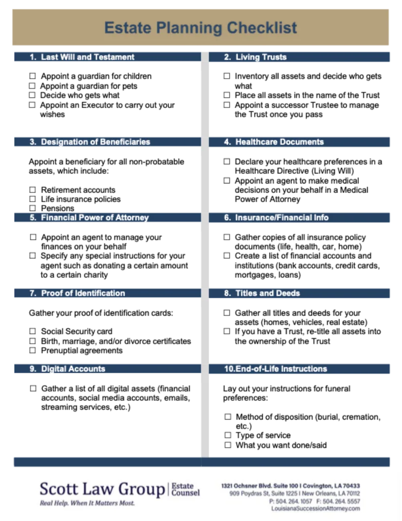 Estate Planning Checklist cover