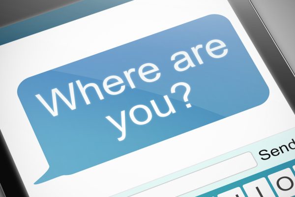 text asking where someone is